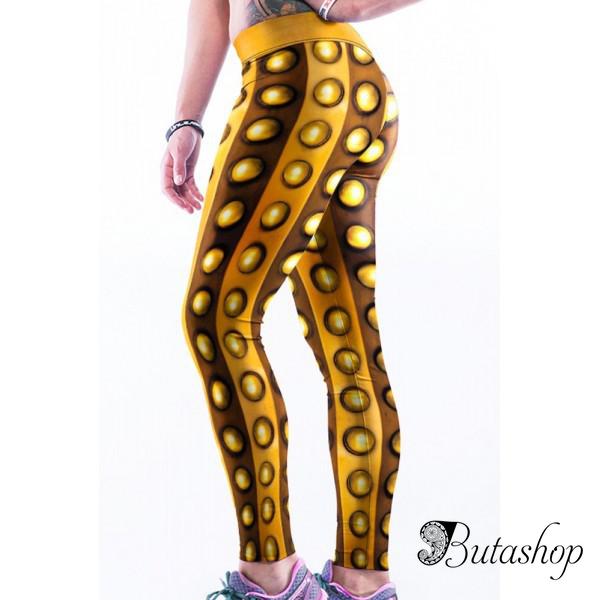 Золотистые леггинси из 3D принтом - www.butashop.com