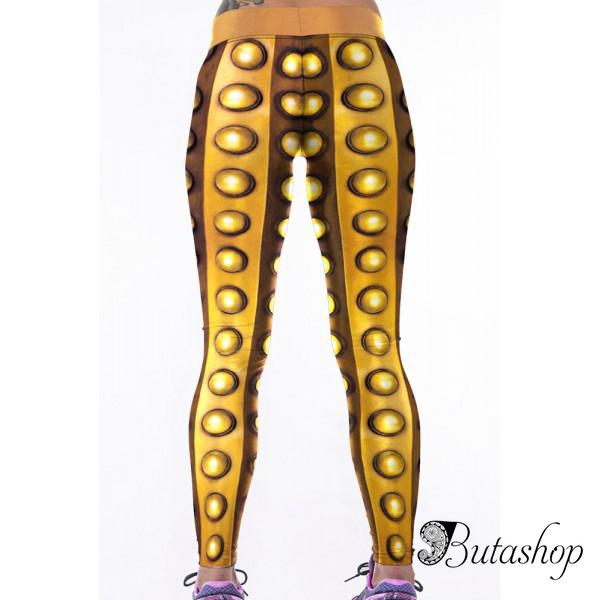 Золотистые леггинси из 3D принтом - www.butashop.com