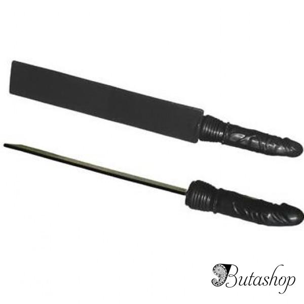 Черная шлепалка с фаллосом - www.butashop.com