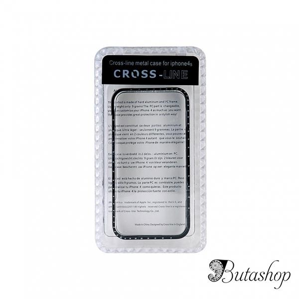 РАСПРОДАЖА! Metal Frame with Crystal Decoration for iPhone 4/ 4S (Black) - www.butashop.com