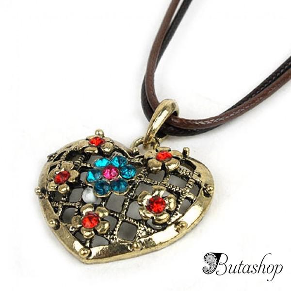 РАСПРОДАЖА! Ожерелье с сердцем со стразами - www.butashop.com