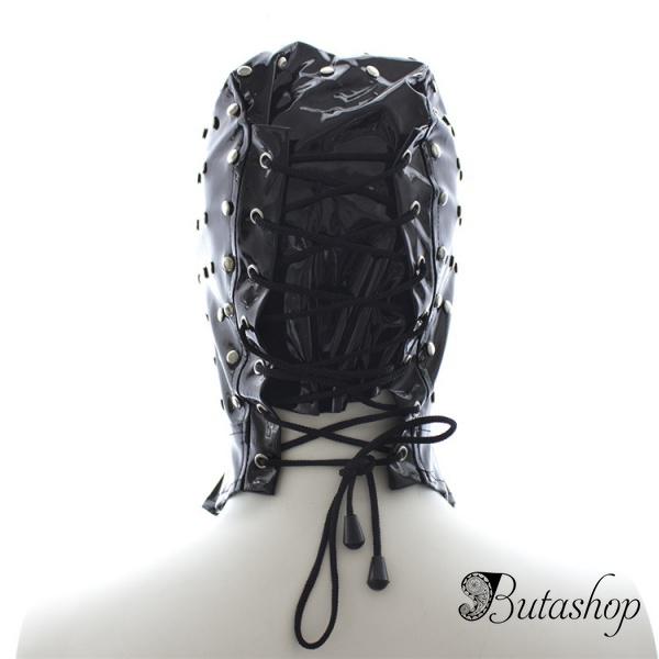 Маска из искусственной кожи с шнуровкой сзади - www.butashop.com