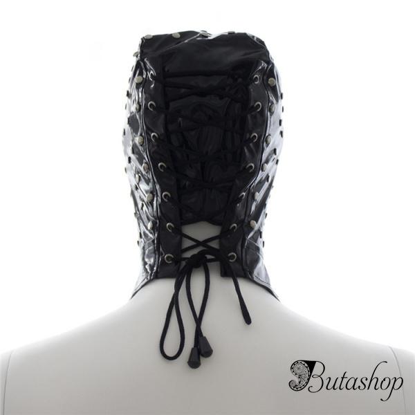 Маска из искусственной кожи с шнуровкой сзади - www.butashop.com