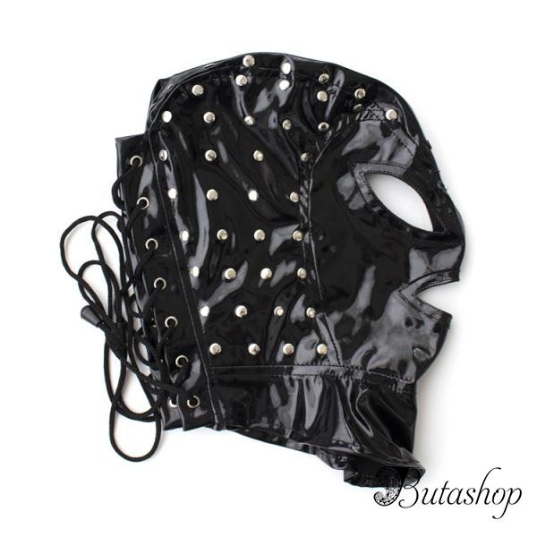 Маска из искусственной кожи с шнуровкой сзади - www.butashop.com