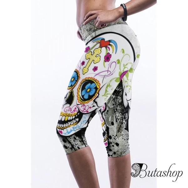 Леггинсы с ярким принтом для спорта и йоги - www.butashop.com