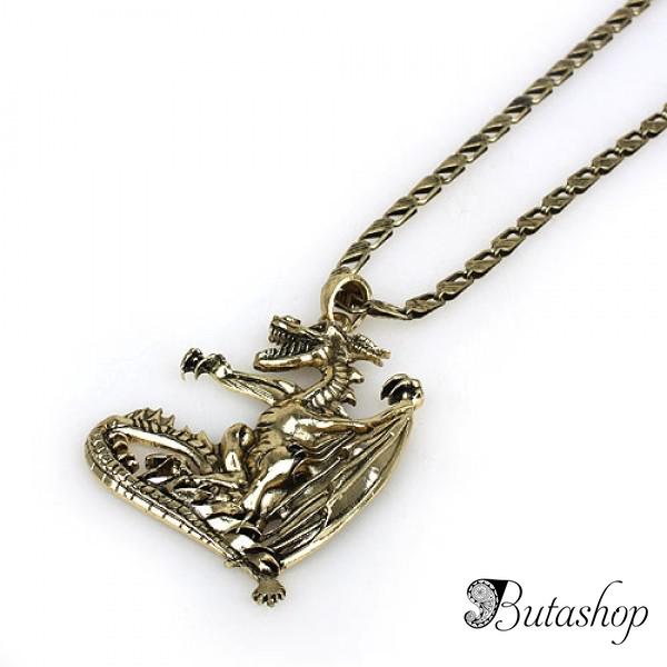 РАСПРОДАЖА! Металлическое ожерелье с драконом - www.butashop.com