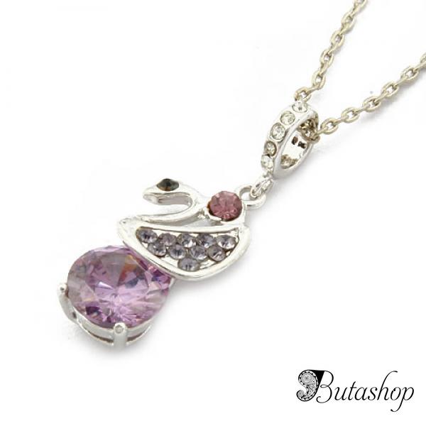 РАСПРОДАЖА! Ожерелье с кулоном из страз и камушка в форме уточки - www.butashop.com