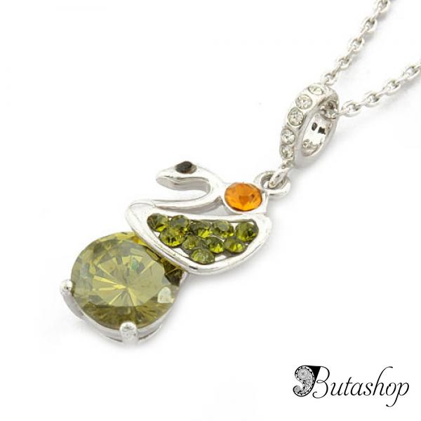 РАСПРОДАЖА! Ожерелье с кулоном из страз и камушка в форме уточки - www.butashop.com