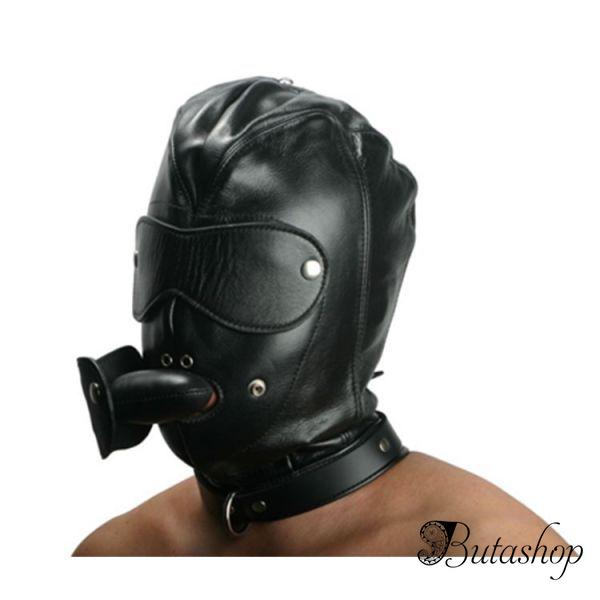Кожаная маска с отверстиями для рта и глаз - www.butashop.com