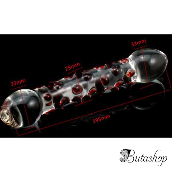 Стеклянный двухсторонний фаллоимитатор - www.butashop.com
