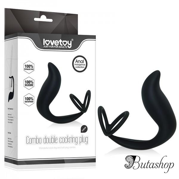 Анальная пробка с эрекционным двойным кольцом - www.butashop.com