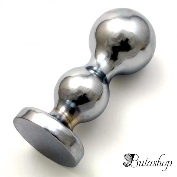 Стальная анальная пробка с 2 сферами - www.butashop.com