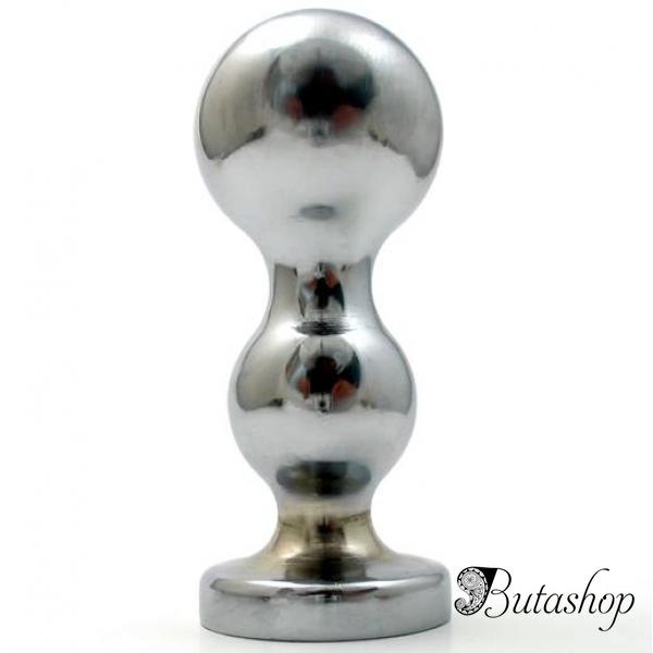 Стальная анальная пробка с 2 сферами - www.butashop.com