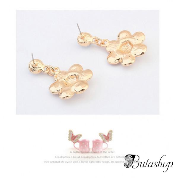 РАСПРОДАЖА! Серьги - Золотые цветы - www.butashop.com