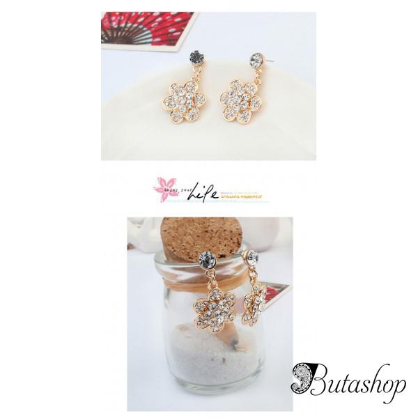 РАСПРОДАЖА! Серьги - Золотые цветы - www.butashop.com