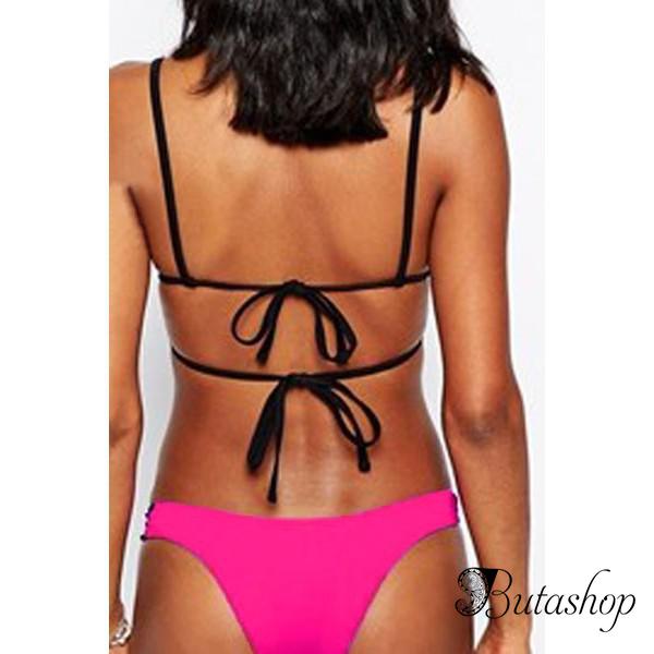 Черно-розовый купальник бикини - www.butashop.com