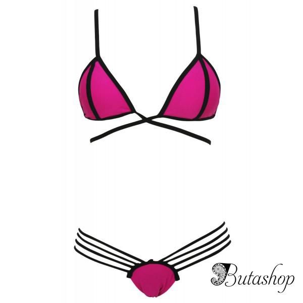 Черно-розовый купальник бикини - www.butashop.com