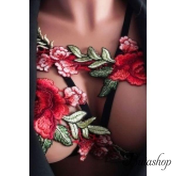 РАСПРОДАЖА! Откровенный бра с цветочными вставками - www.butashop.com