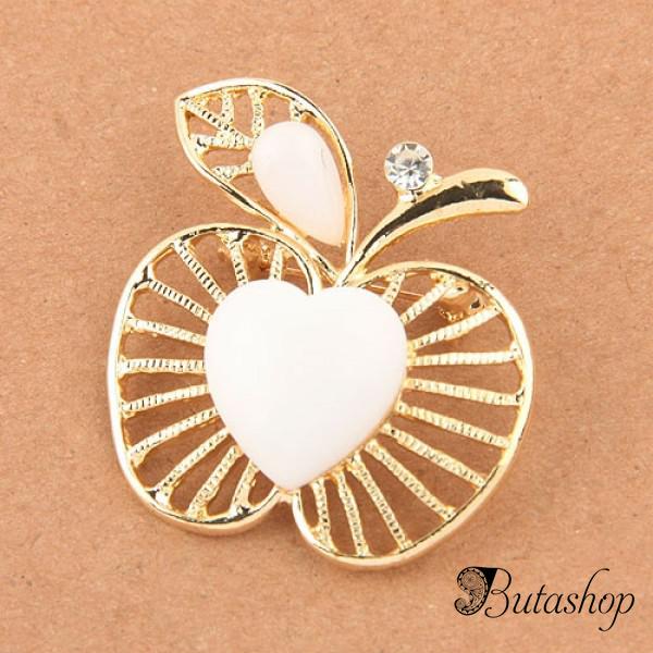 РАСПРОДАЖА! Брошь - Белое яблоко - www.butashop.com