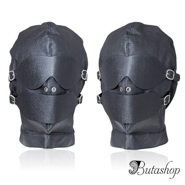 Черная кожаная маска длябдсм игр - www.butashop.com