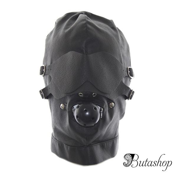 Черная кожаная маска длябдсм игр - www.butashop.com