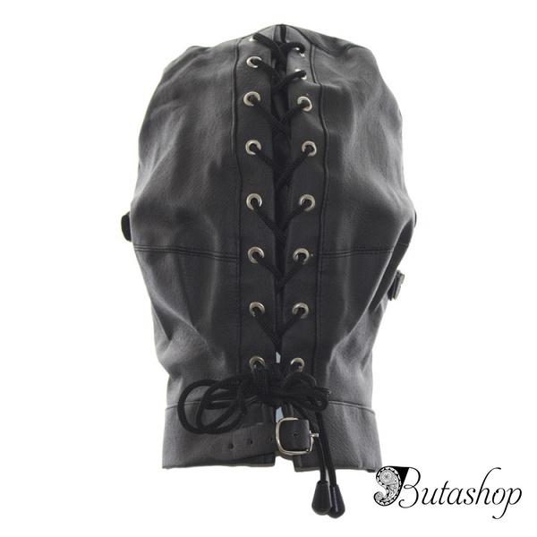 Черная кожаная маска длябдсм игр - www.butashop.com