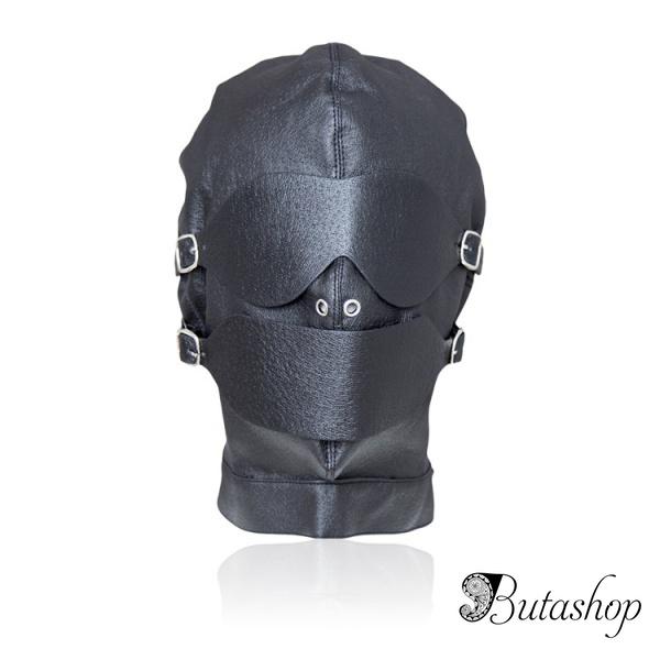 Черная кожаная маска длябдсм игр - www.butashop.com
