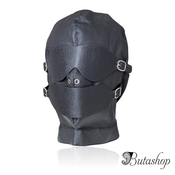 Черная кожаная маска длябдсм игр - www.butashop.com