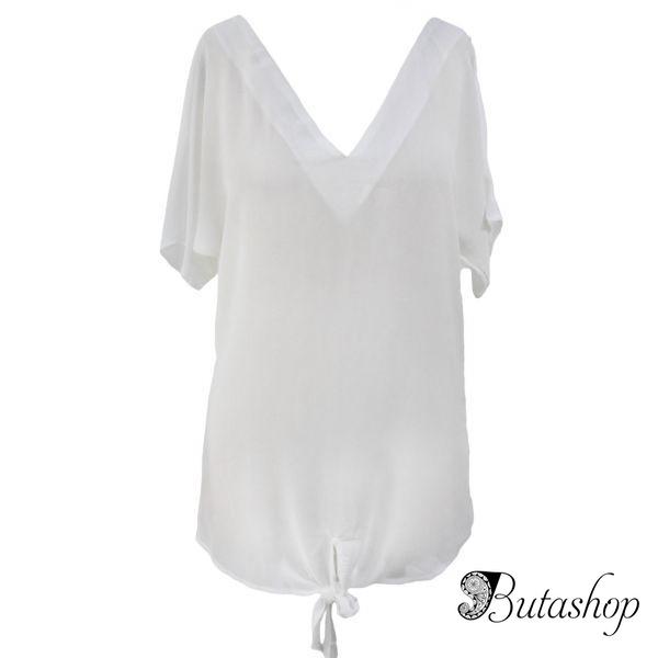 Легкая белая накидка для пляжа - www.butashop.com