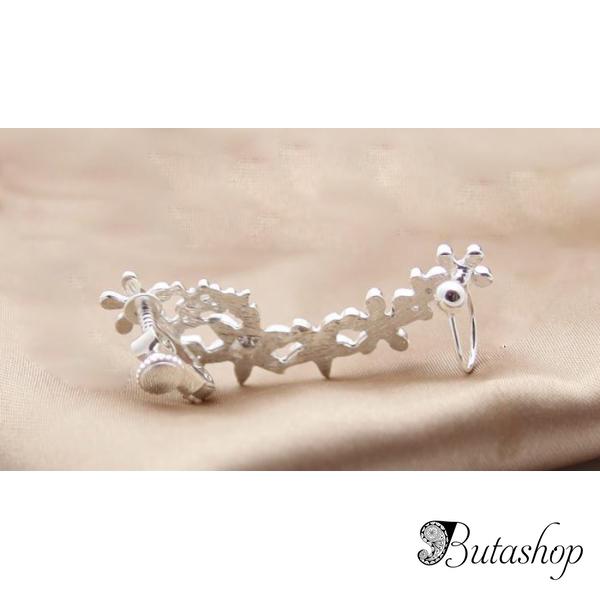 РАСПРОДАЖА! Красивая серебрситая серьга - www.butashop.com