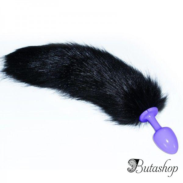 Анальная пробка с черным хвостом - www.butashop.com