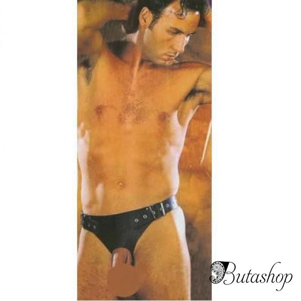 Черный кожаный фиксатор - a - www.butashop.com