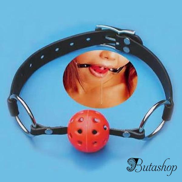 Красный дышащий кляп для рта - www.butashop.com