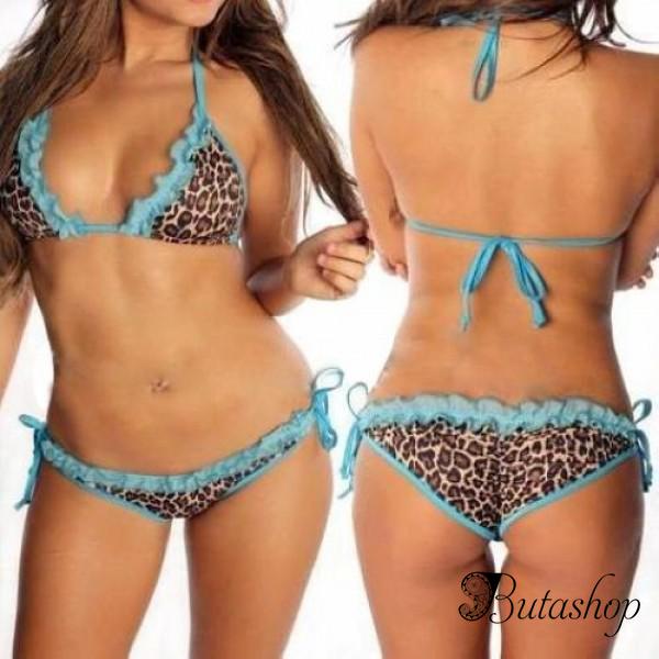 Леопардовый купальник на узких бретелях - www.butashop.com