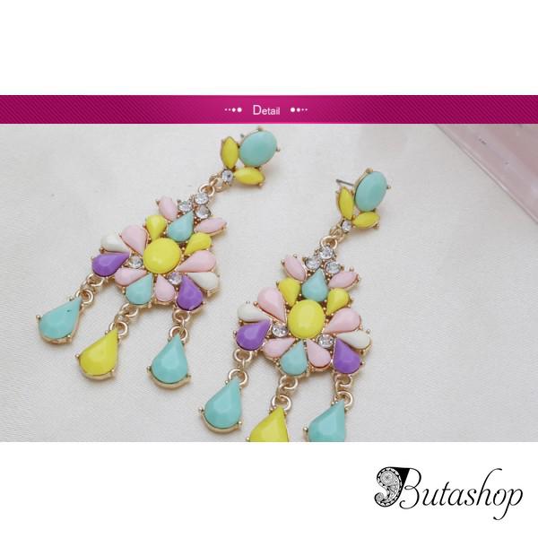РАСПРОДАЖА! Разноцветные серьги из камней - www.butashop.com