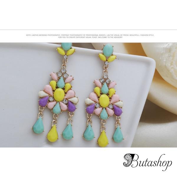 РАСПРОДАЖА! Разноцветные серьги из камней - www.butashop.com