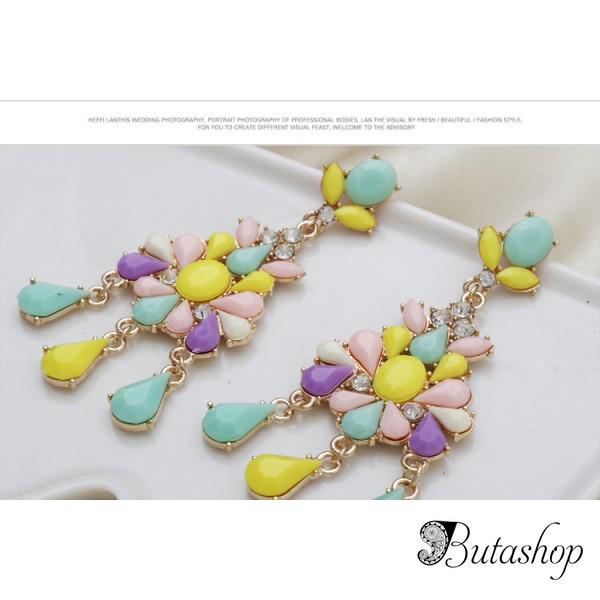 РАСПРОДАЖА! Разноцветные серьги из камней - www.butashop.com