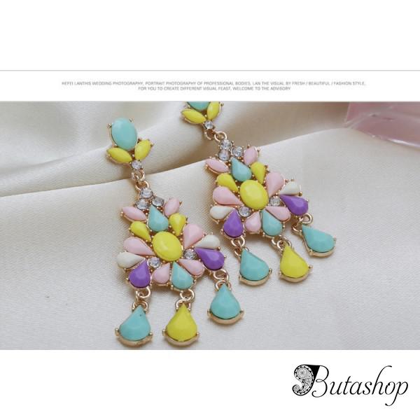 РАСПРОДАЖА! Разноцветные серьги из камней - www.butashop.com