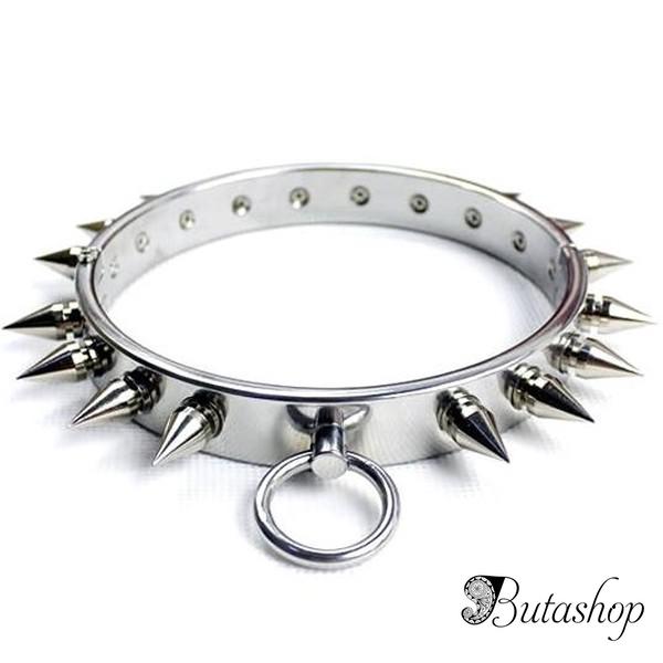 Стальной ошейник с шипами - унисекс - www.butashop.com
