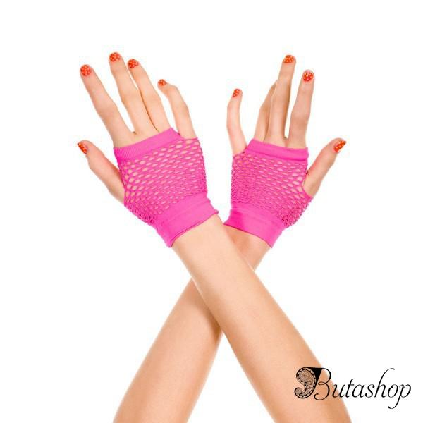 Розовые короткие перчатки - www.butashop.com