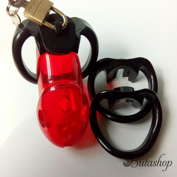 Пояс верности Rikers Locking Chastity Device Red - www.butashop.com