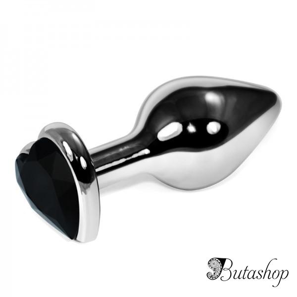 Анальная игрушка с черным сердечком - www.butashop.com