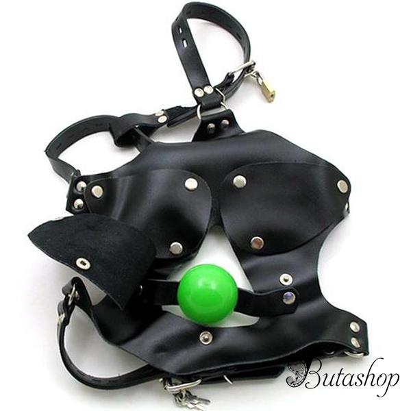 Черный намордник с кляпом 3,5 см - www.butashop.com