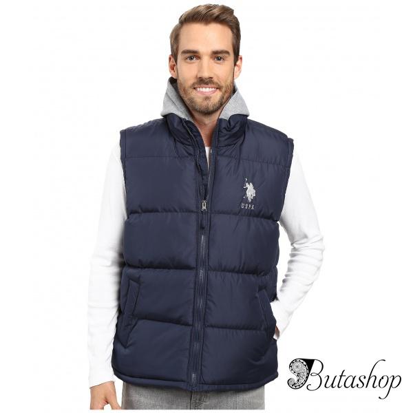 РАСПРОДАЖА! Жилетка U.S. POLO ASSN. Basic Puffer Vest with Fleece Hood - www.butashop.com