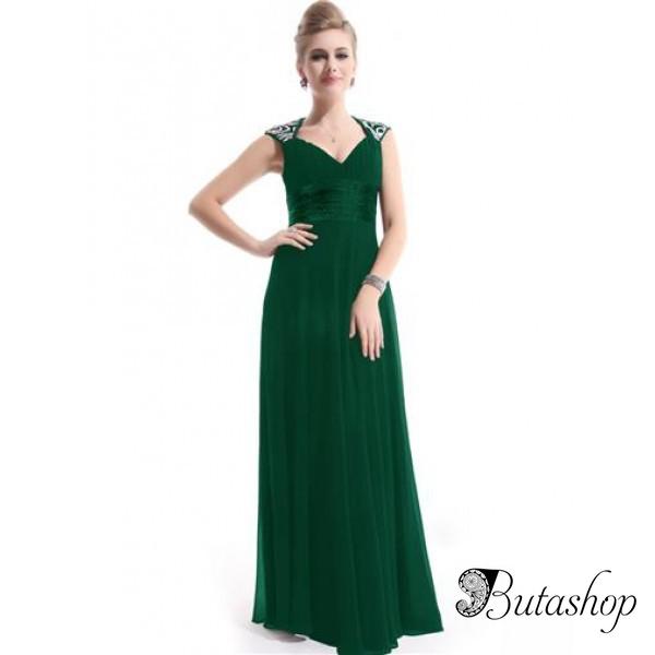 РАСПРОДАЖА! Зеленое платье с мерцающими пайетками - www.butashop.com