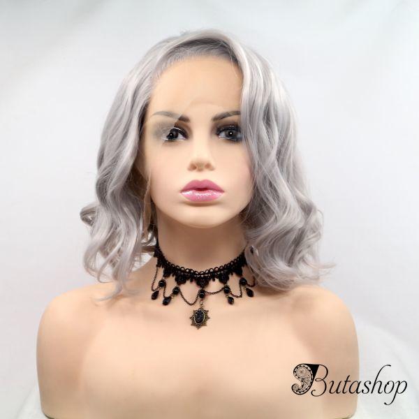 Светло серый парик на сетке с легкими кудрями - www.butashop.com