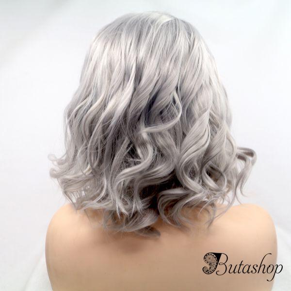 Светло серый парик на сетке с легкими кудрями - www.butashop.com