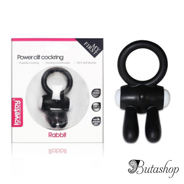 Черное эрекционное кольцо с вибрацией Power Clit Cockring Rabbit - www.butashop.com