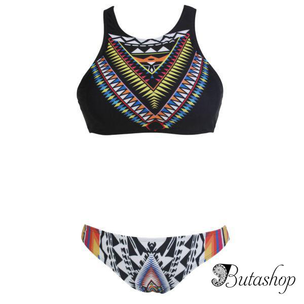 Раздельный купальник с топом с ярким принтом - www.butashop.com