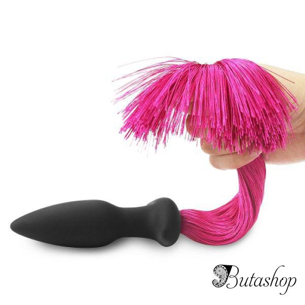Silicone Anal Plug with Pony Tail - www.butashop.com